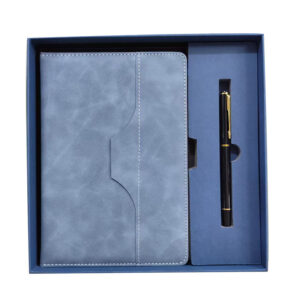 Customized PU Leather Notebook Gift Box with logo Printing Built-in Pen with Refill USB Flash Drive Practical Business Gift